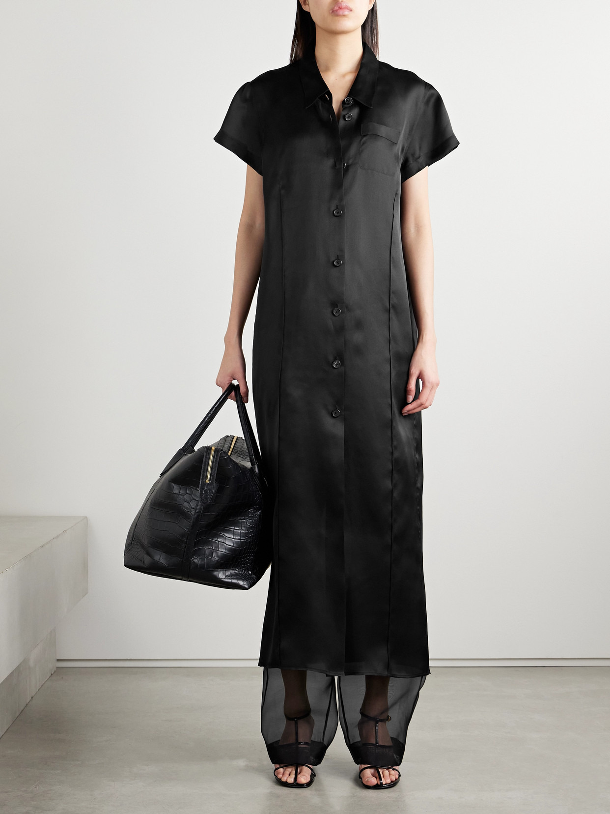 Effy Silk And Cotton-blend Organza Midi Shirt Dress - 2