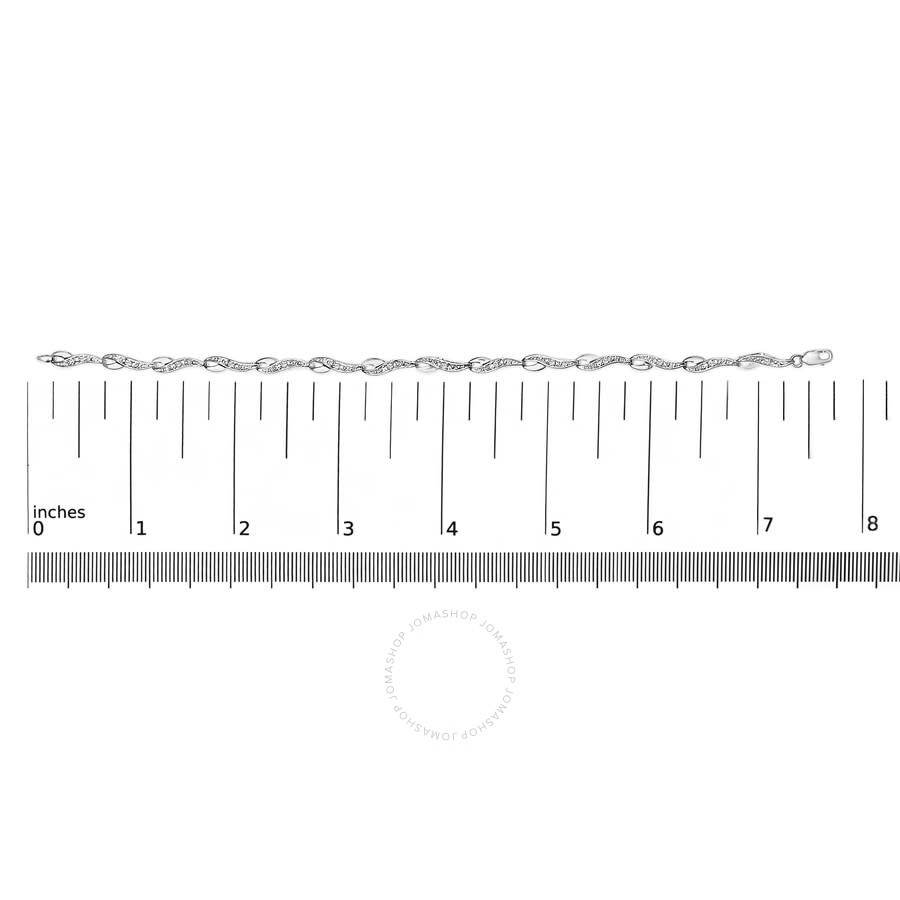 Haus Of Brilliance - Haus of Brilliance 10k White Gold Diamond Accent Spiral Link Bracelet (H-I Color, I3 Clarity) - 7.5" - 5