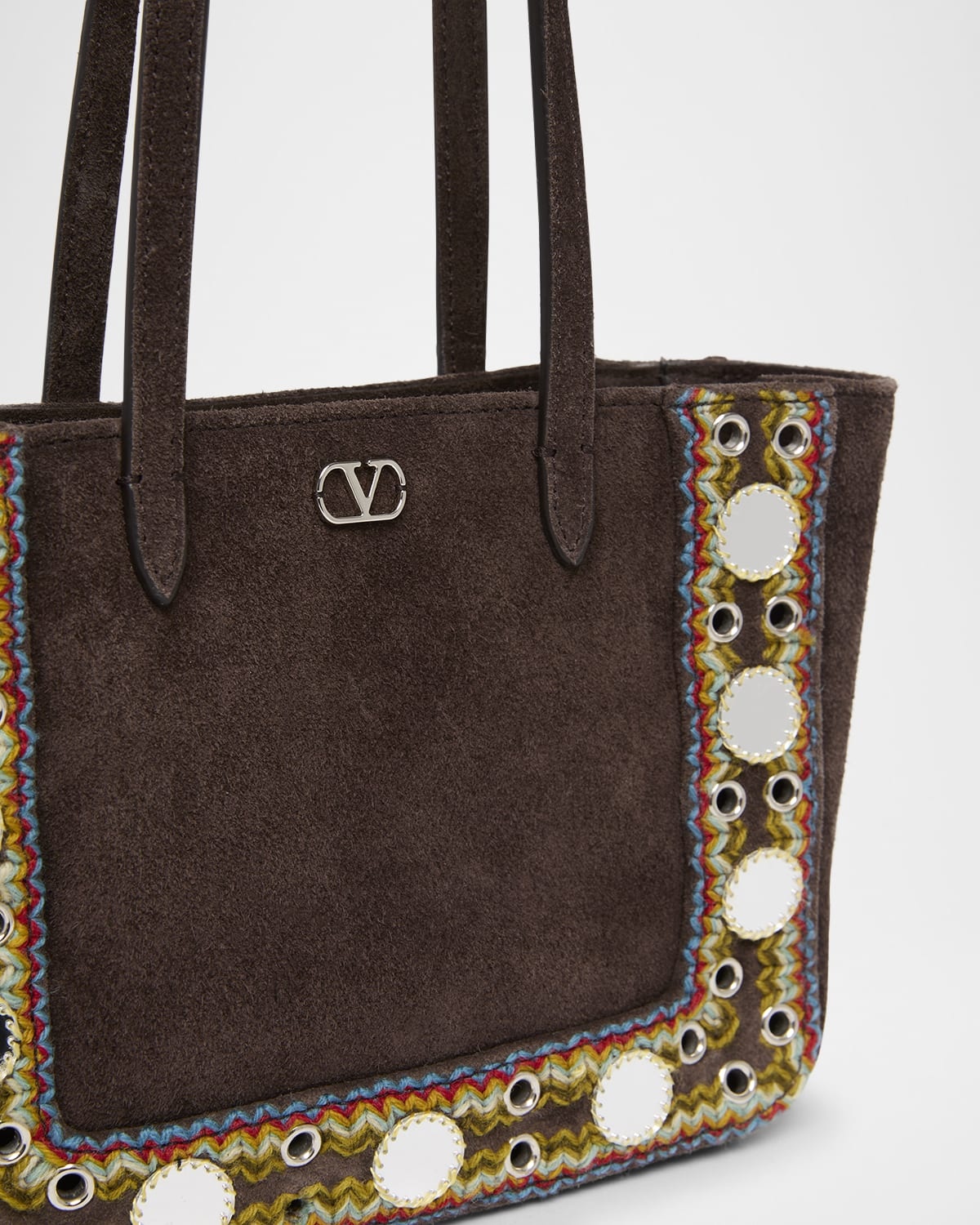 Nellcote Mirror-Embellished Suede Mini Tote Bag - 5