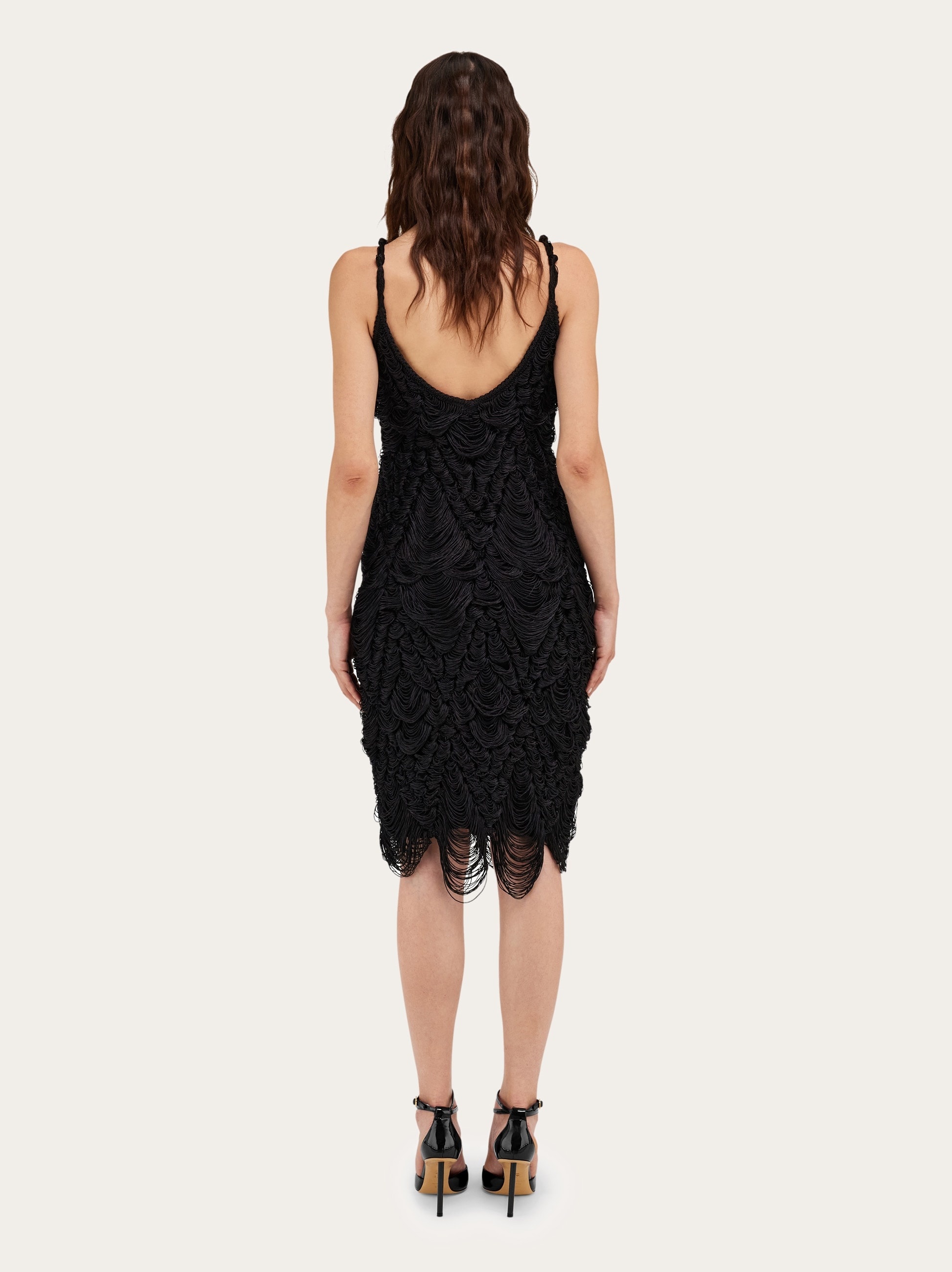 Midi silk cord jacquard dress - 4