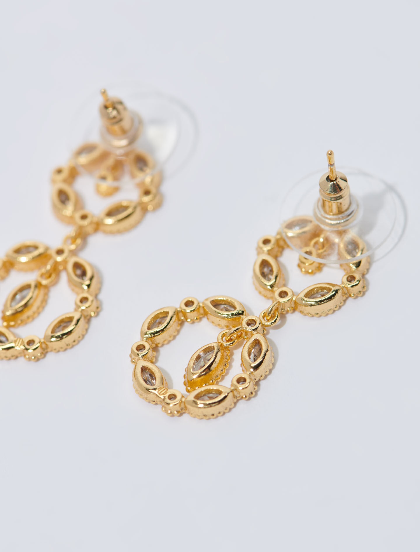 Rhinestone pendant earrings - 4