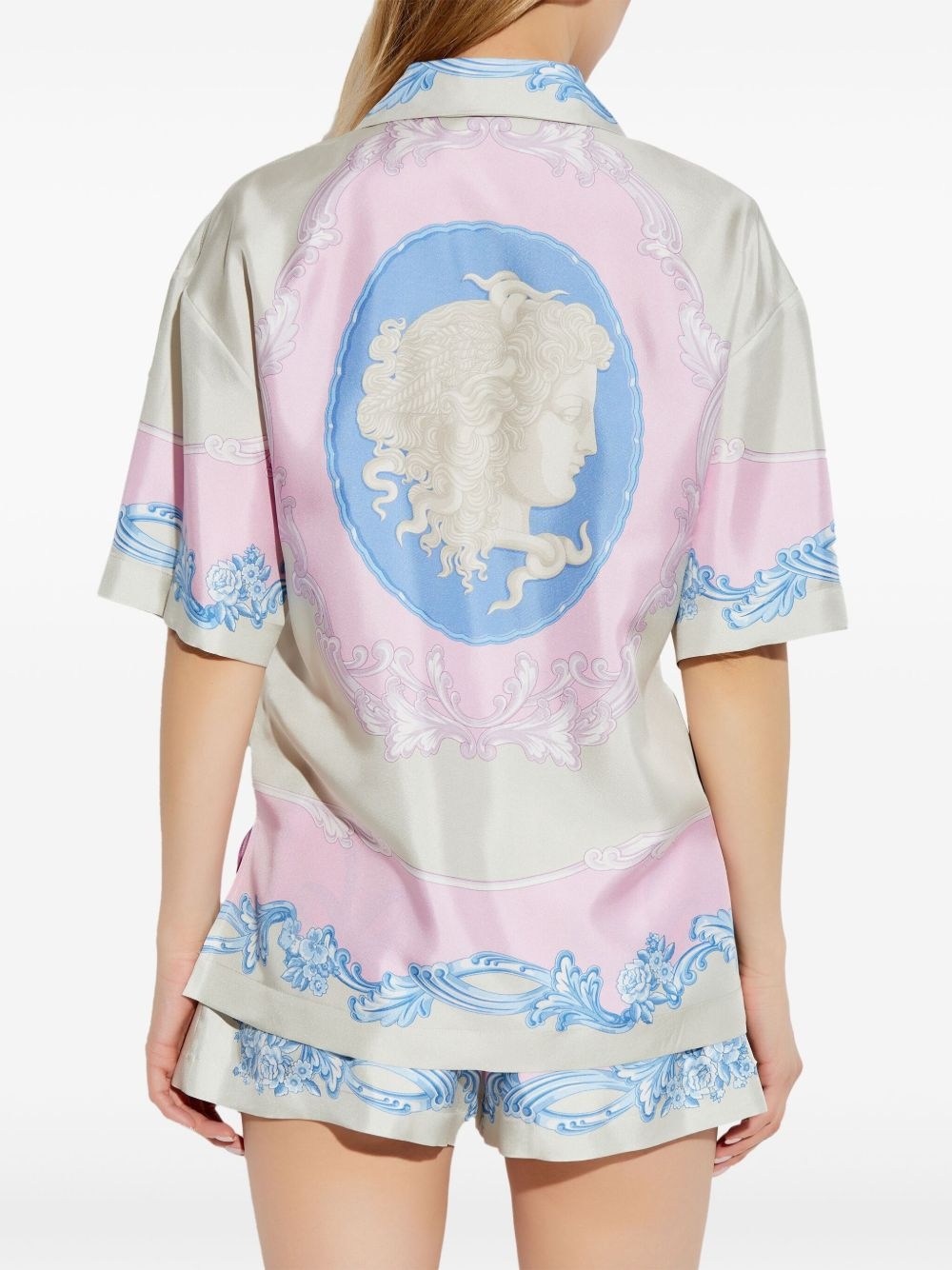 Medusa-print silk shirt - 4