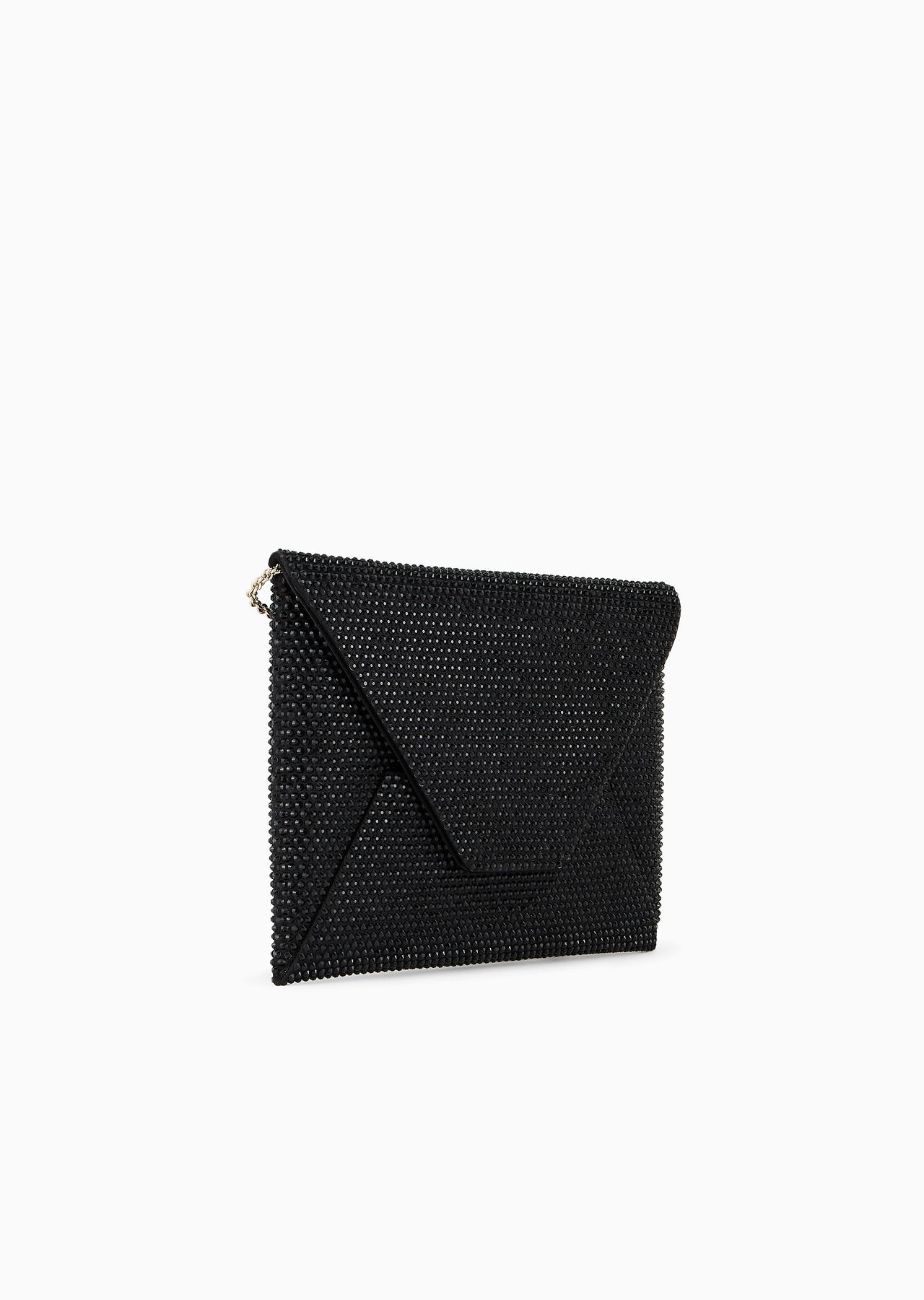 Small satin and rhinestone clutch bag - 2