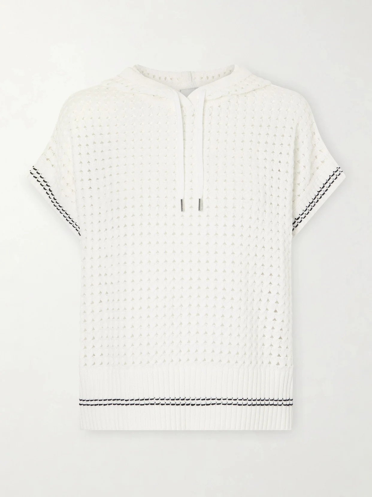 Vittoria Hooded Open-knit Cotton Sweater - 1