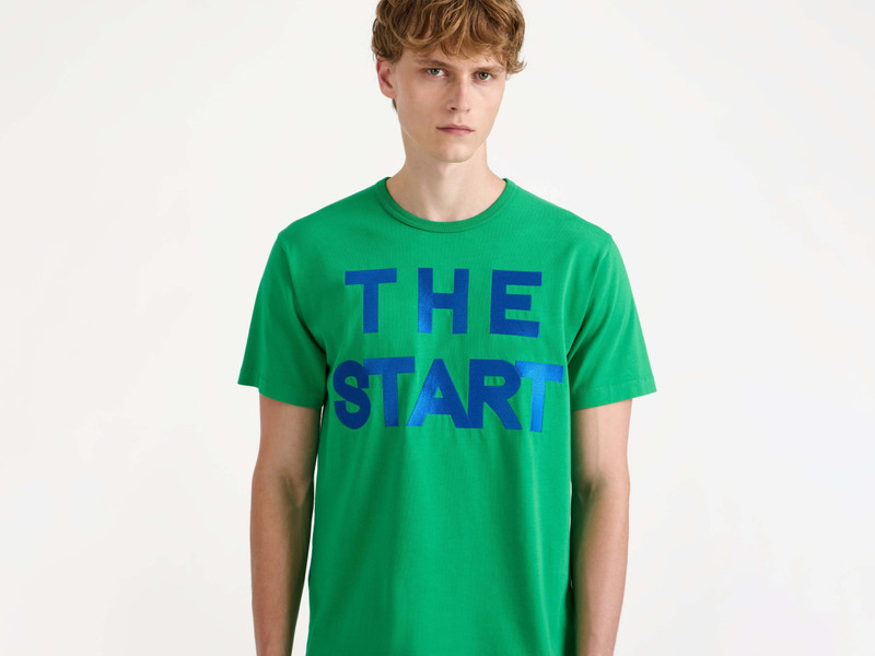 MENS 'THE START' T-SHIRT IN BRIGHT GREEN 5