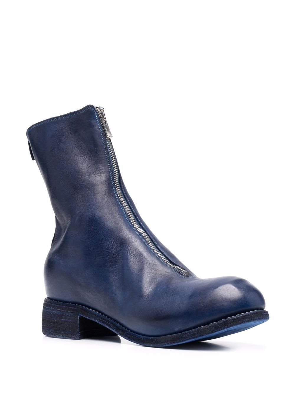 front-zip round-toe boots - 2