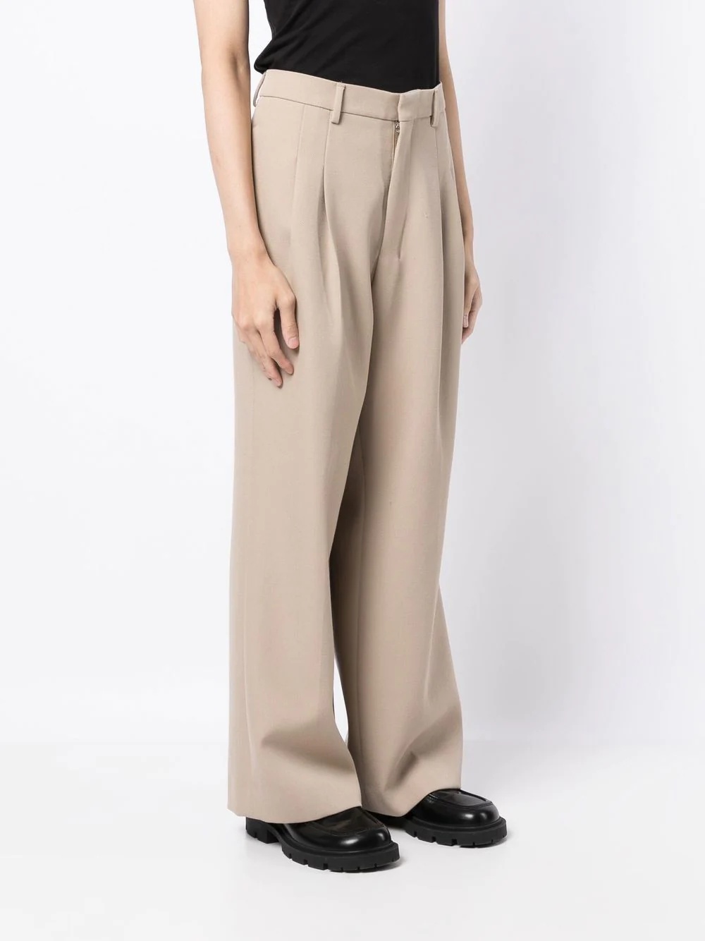 virgin wool wide-leg trousers - 3