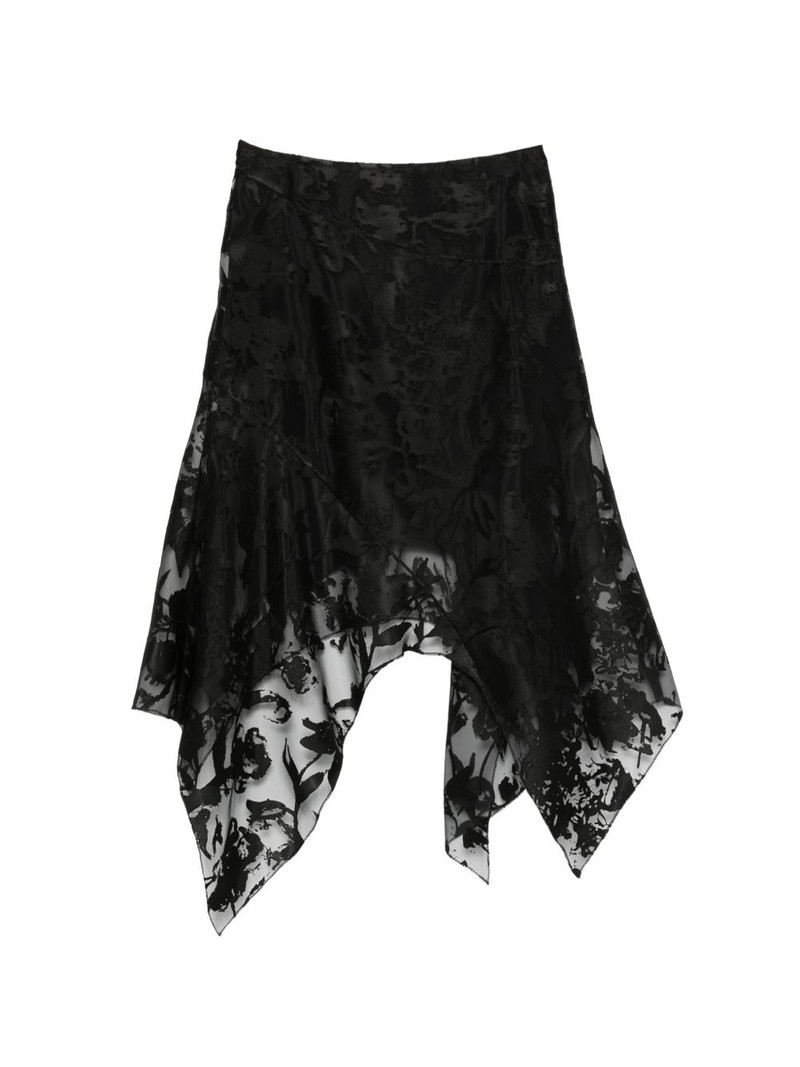 flower devoré asymmetric skirt 1