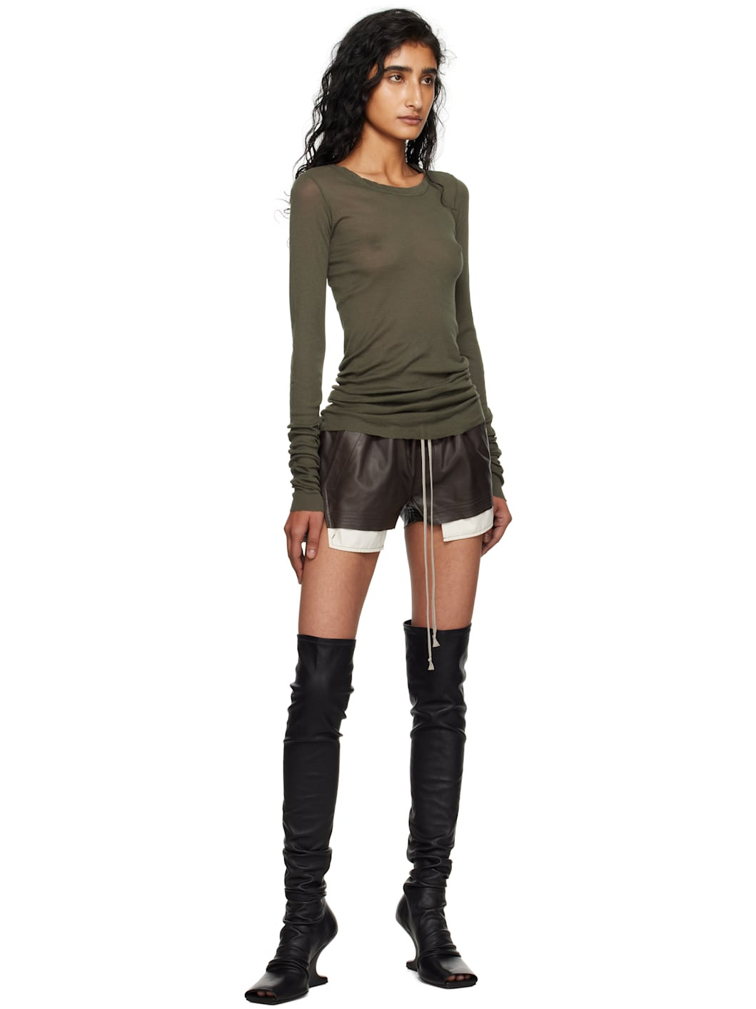 Gray Concordians Fog Boxer Leather Shorts - 4
