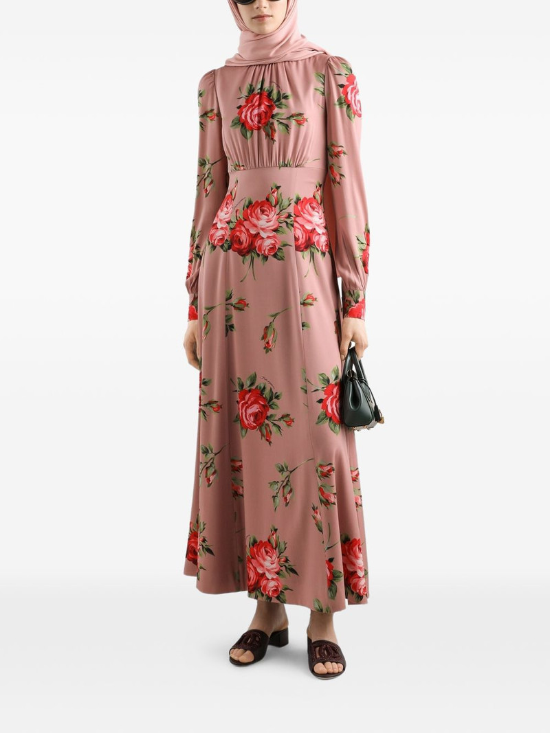 Dolce & Gabbana floral-print long-sleeve midi dress outlook