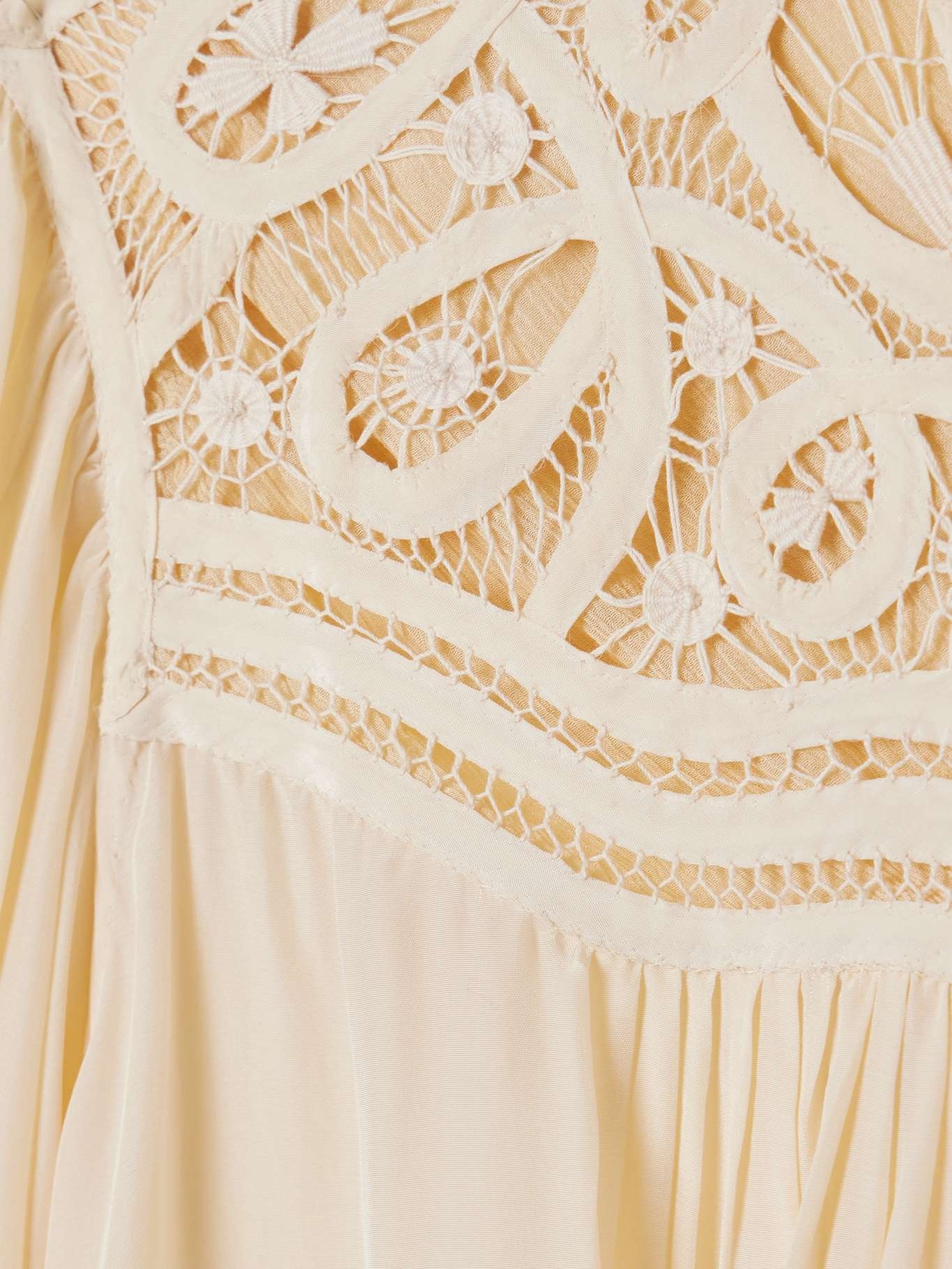 Tippet pleated satin and guipure lace blouse - 4