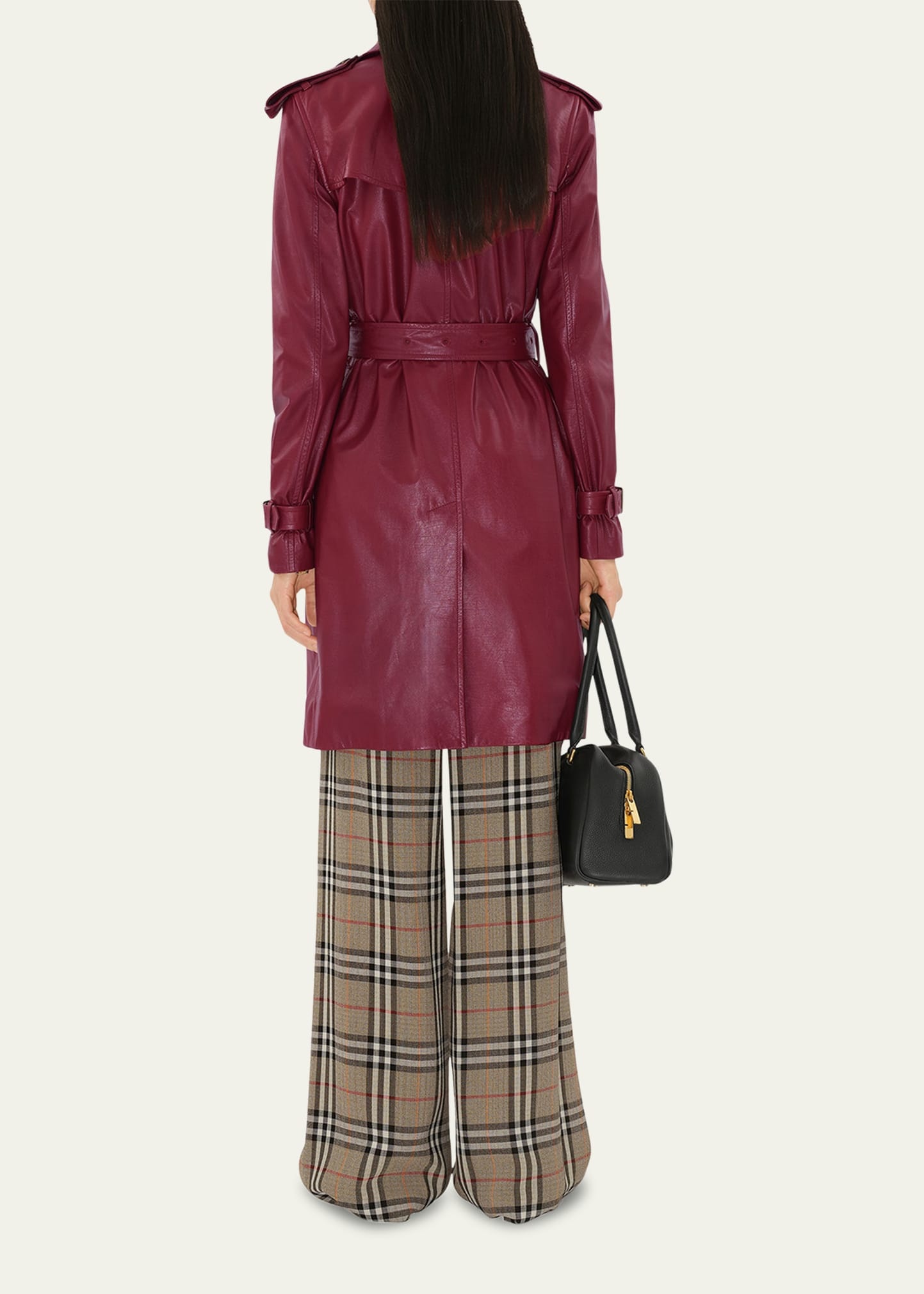 Kensington Leather Trench Coat - 3