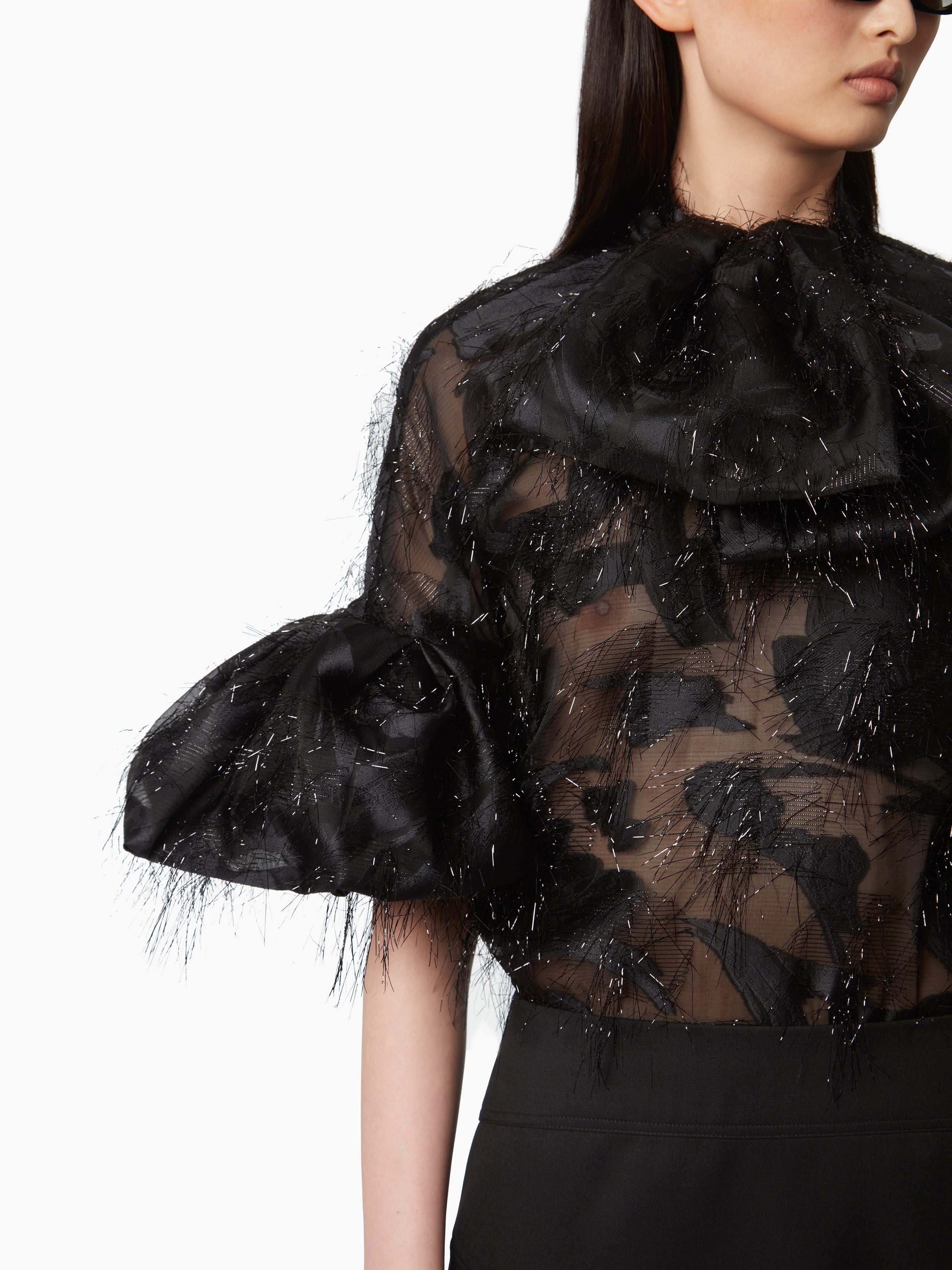 LAVALIERE SHIRT WITH COCOON SLEEVES - 3