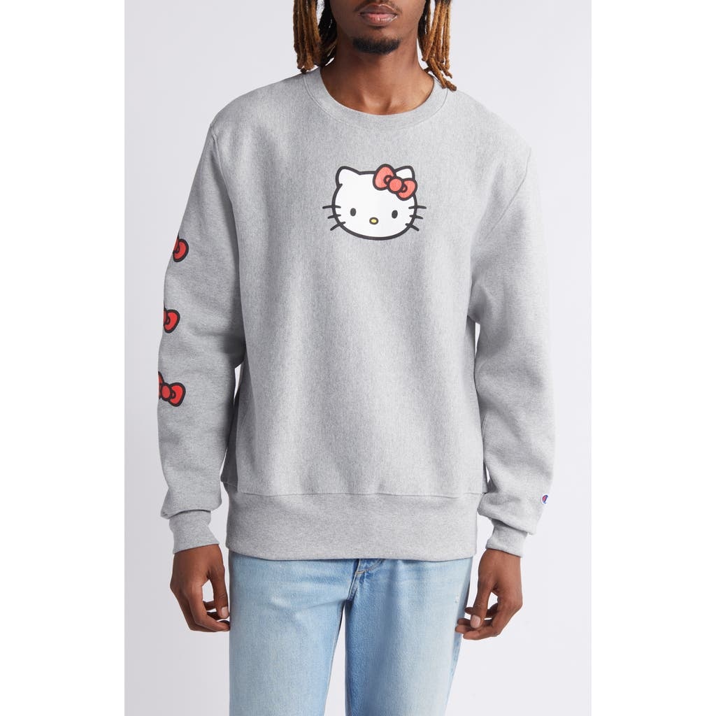 Champion x Sanrio Hello Kitty® 50th Anniversary Fleece Graphic Sweatshirt in Oxford Grey at Nordstro - 1