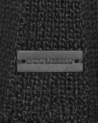 SAINT LAURENT lamé stripe scarf in mixed knit outlook