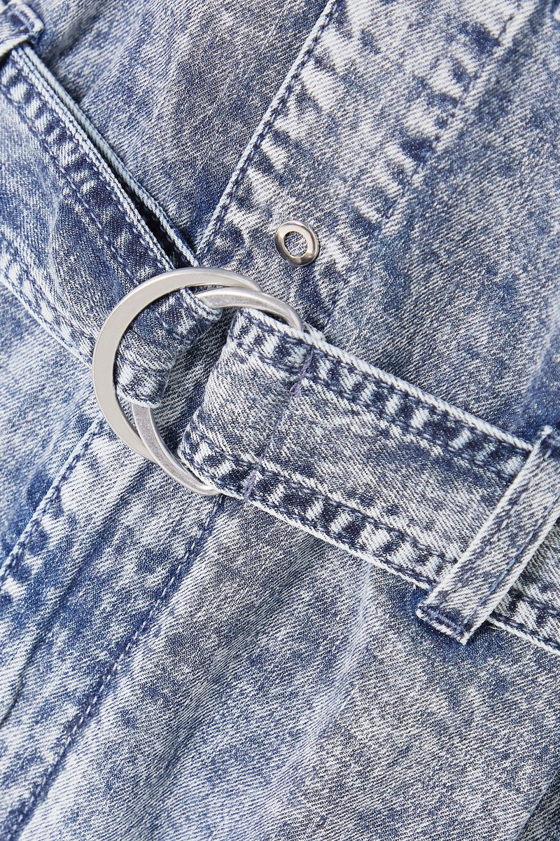 Belted acid-wash denim playsuit 5