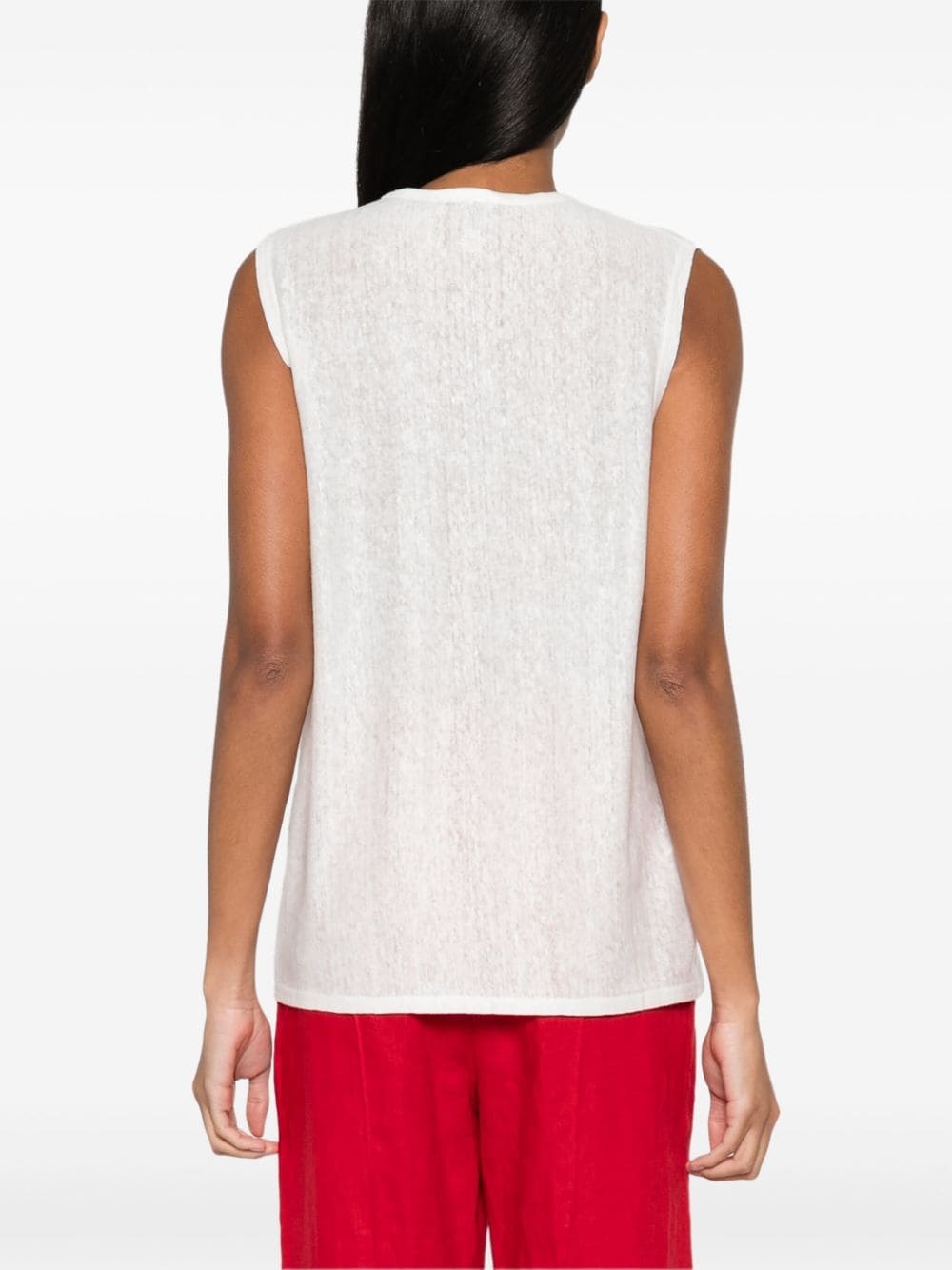 sleeveless linen top - 4