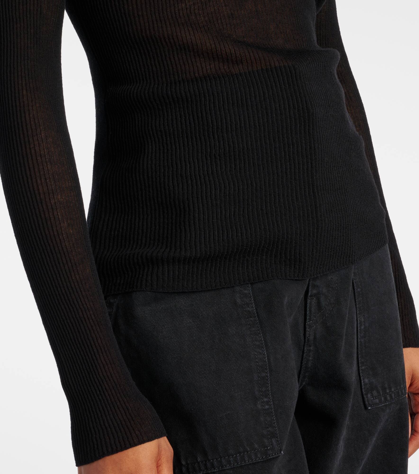 Ribbed-knit cotton-blend polo shirt - 6