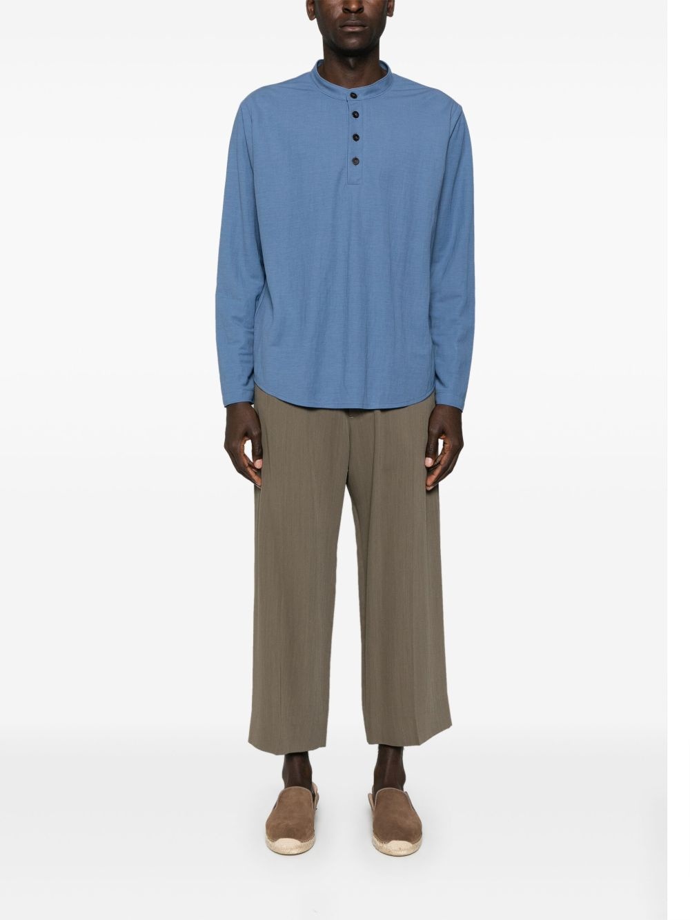 band-collar polo shirt - 2