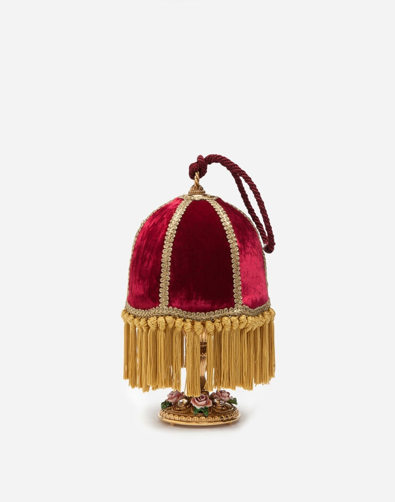 Velvet and brass lampshade handbag 1
