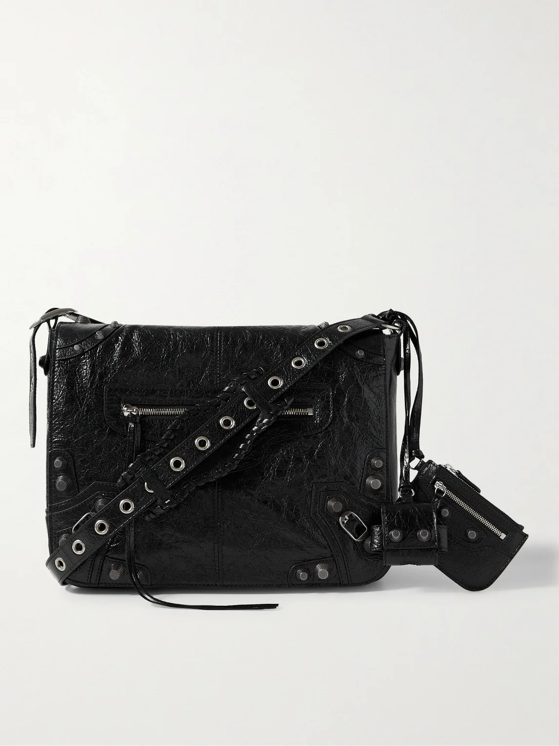 Le Cagole Embellished Textured-Leather Messenger Bag - 1