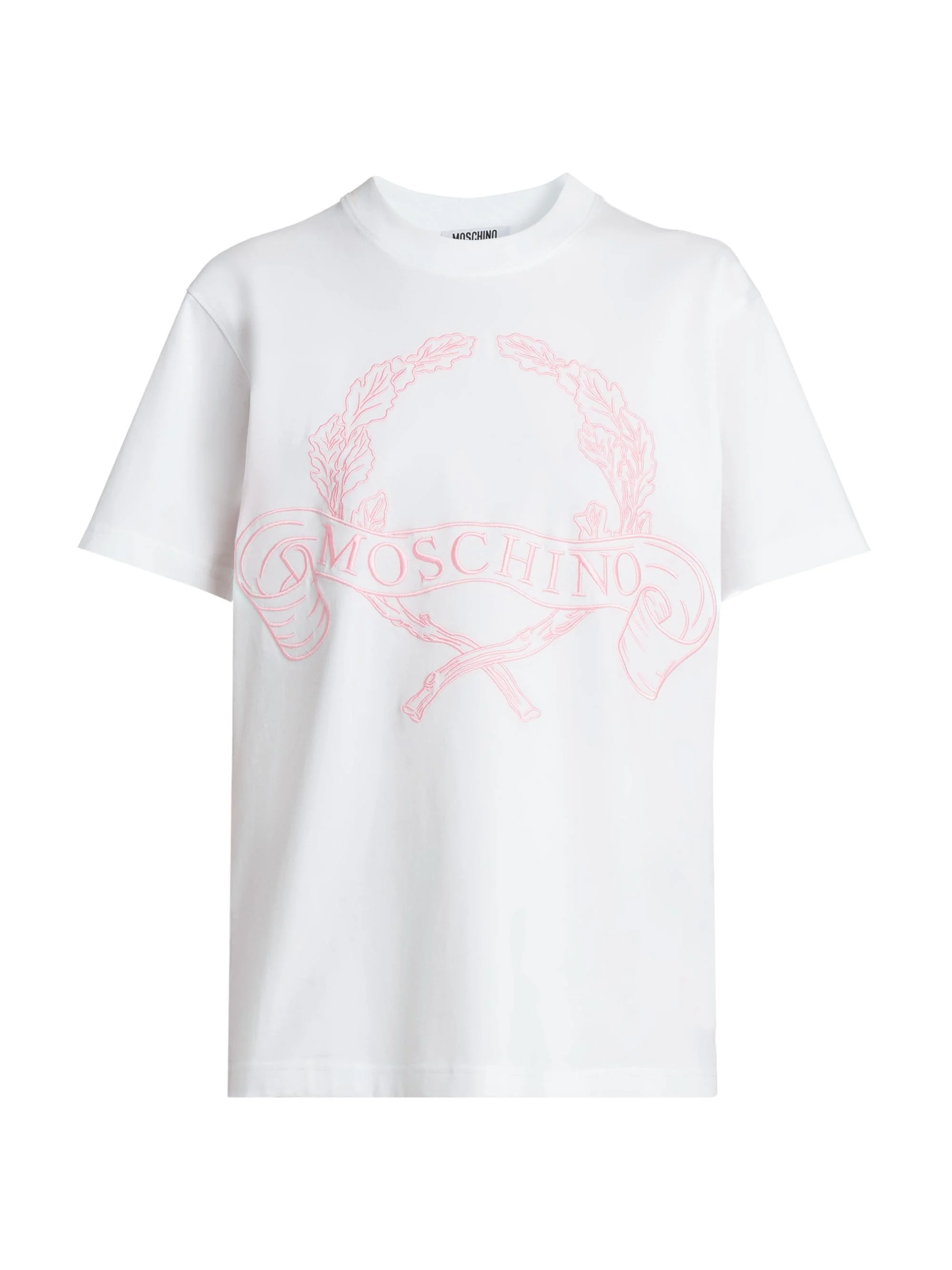 Women's Embroidered Crest Logo Cotton T-Shirt - Multi White - 1