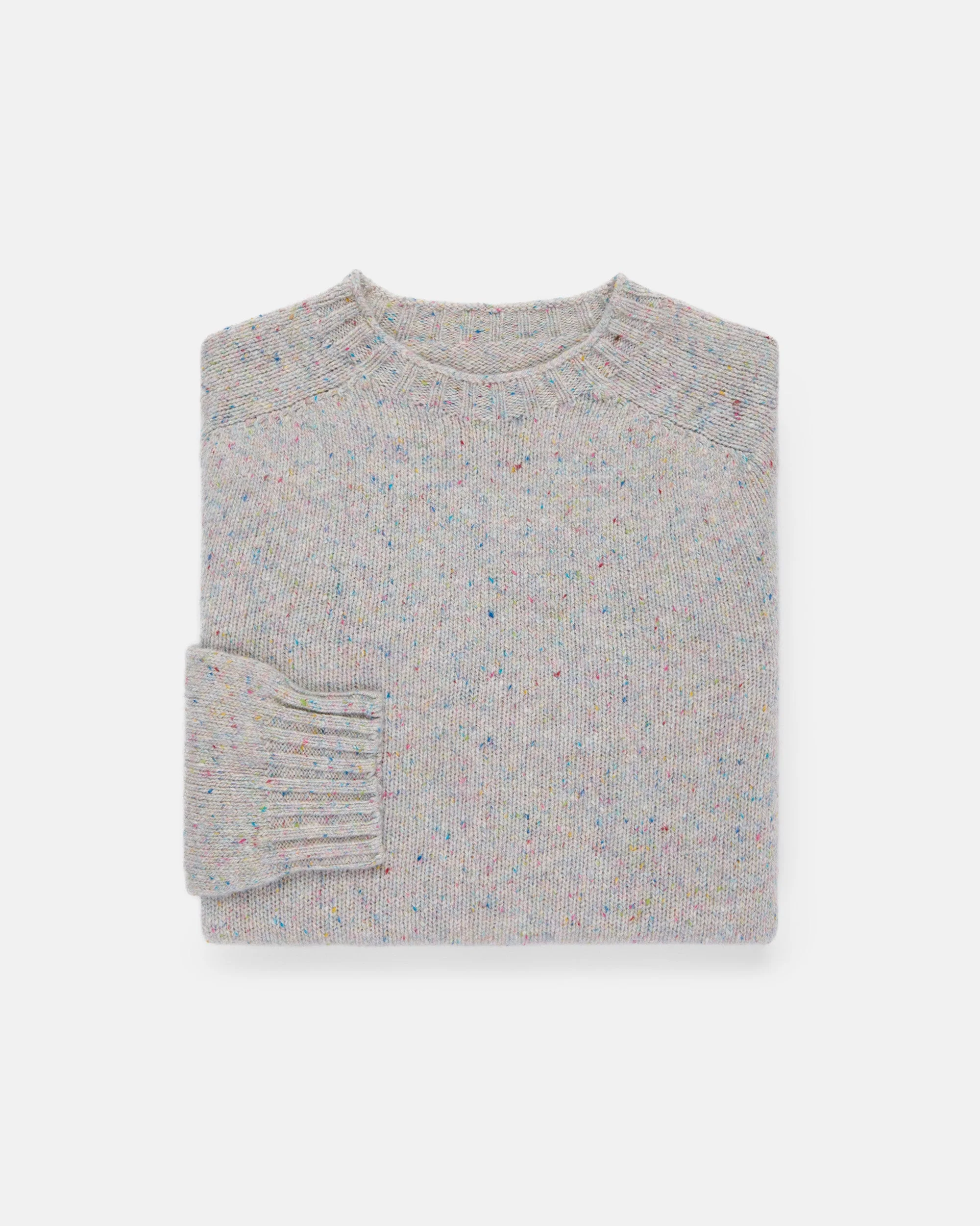 MADE-IN-SCOTLAND COTTON CANDY DONEGAL CREW NECK SWEATER - 1