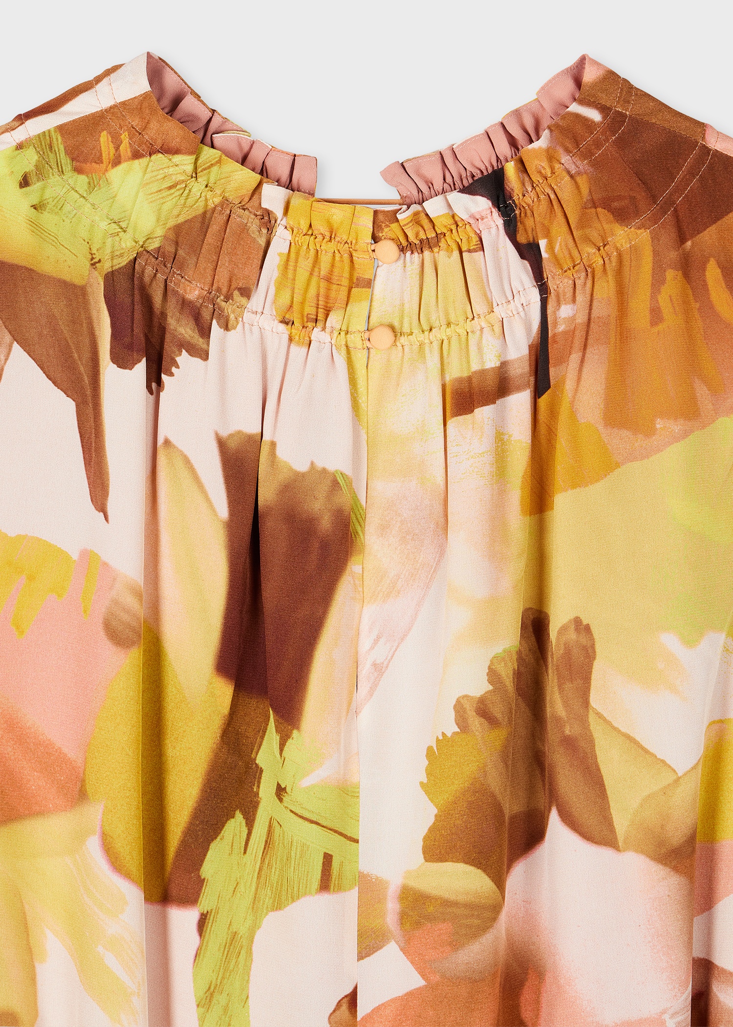 Women's Orange 'Floral Paint' Silk Sleeveless Maxi Dress - 2