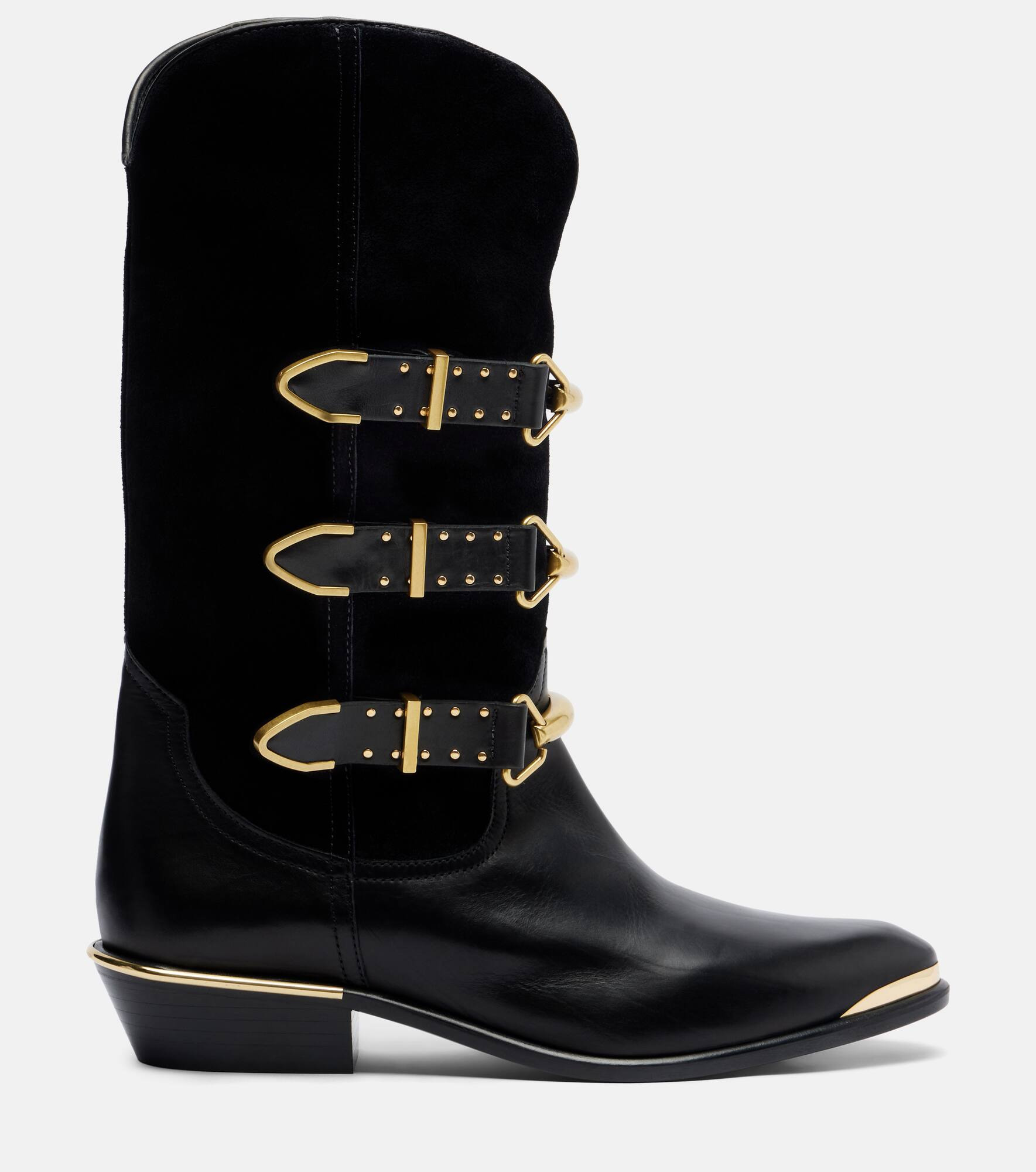 Mexia suede and leather cowboy boots - 4