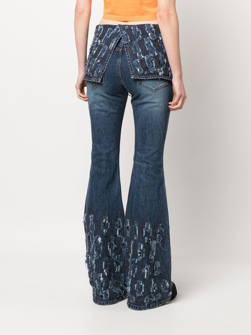 distressed-effect flared jeans - 4