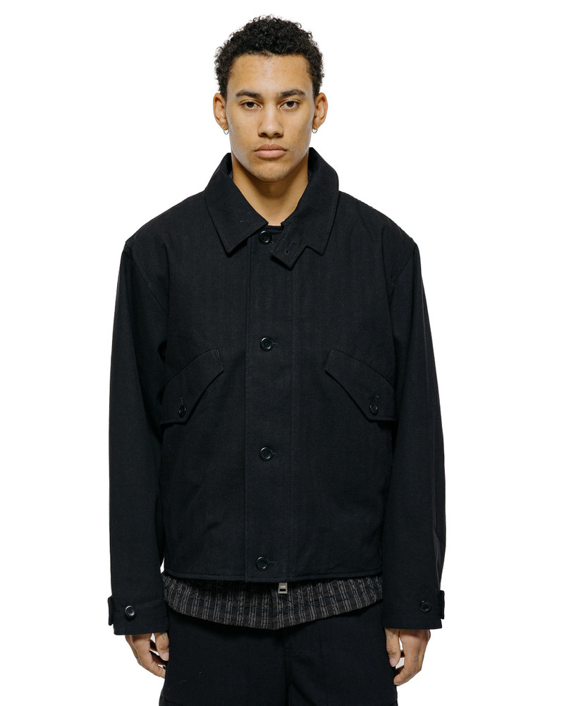 NORSE PROJECTS Vandel Herringbone Twill Flight Jacket All Black outlook