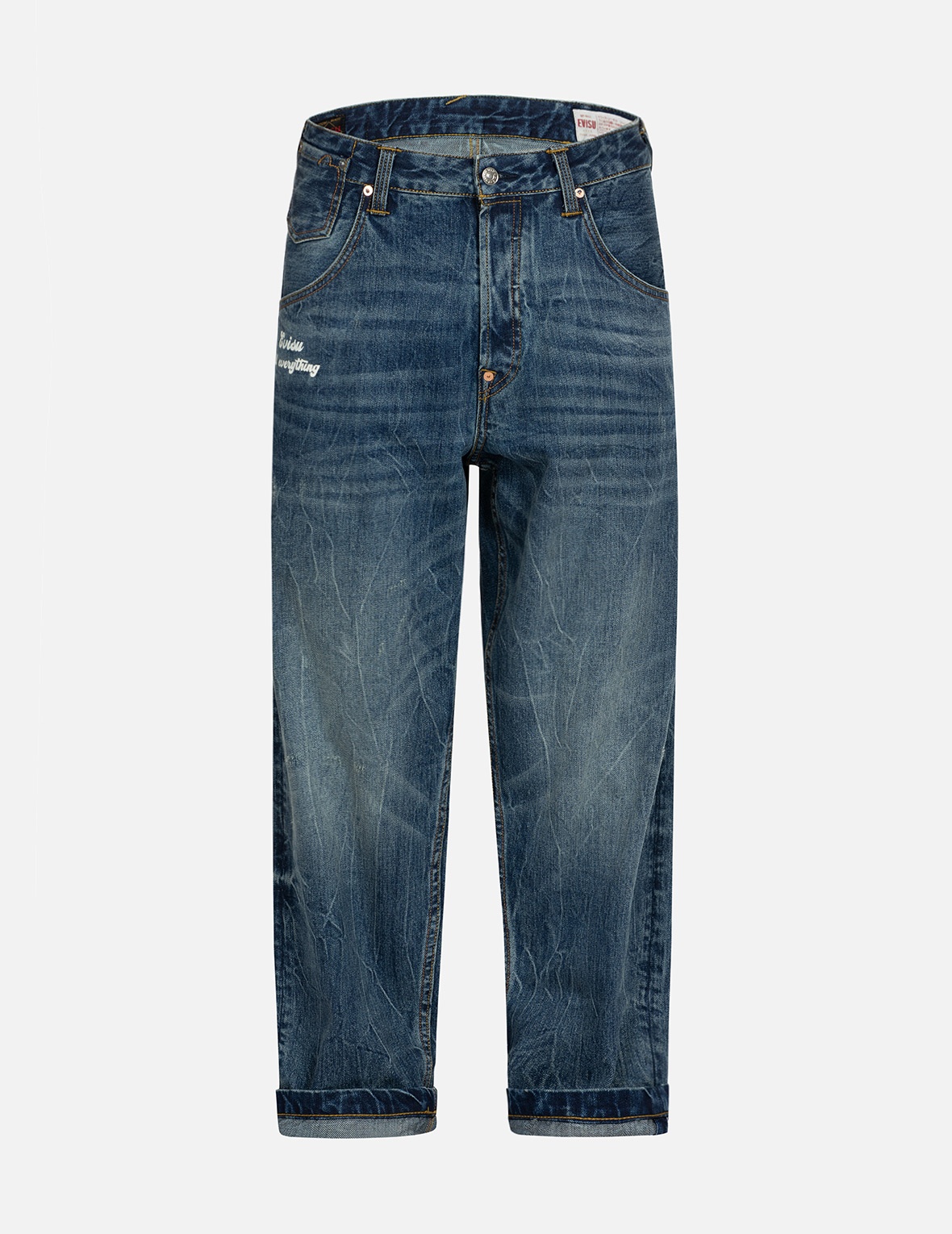 SEAGULL PRINT AND EMBROIDERY RELAX FIT JEANS - 1