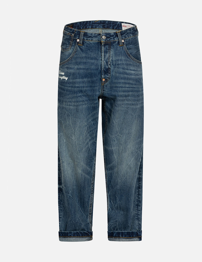 SEAGULL PRINT AND EMBROIDERY RELAX FIT JEANS 1