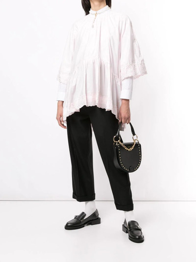 Simone Rocha lace-trim oversized cotton shirt outlook