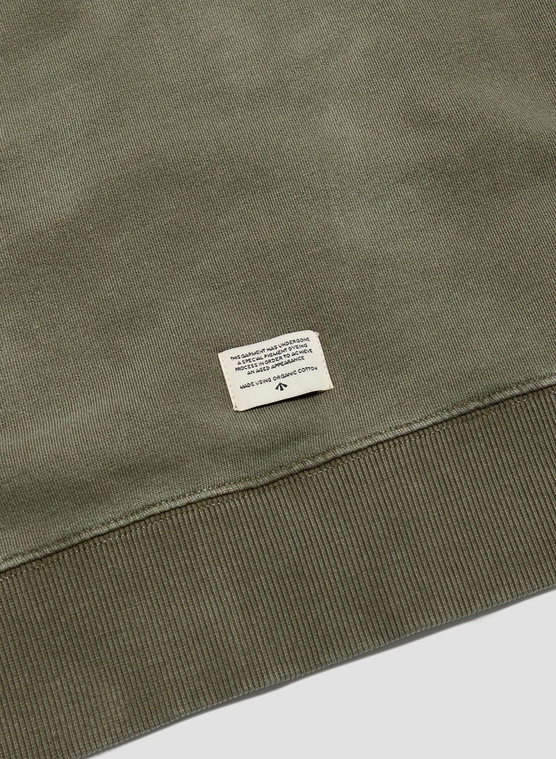 Embroidered Arrow Zip Hoodie in USMC Green 7