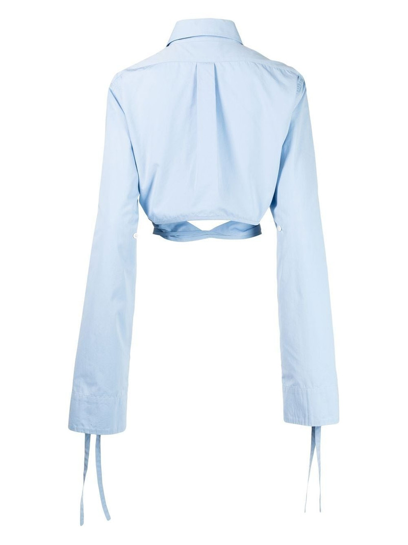 Monse cropped wrap-front shirt outlook