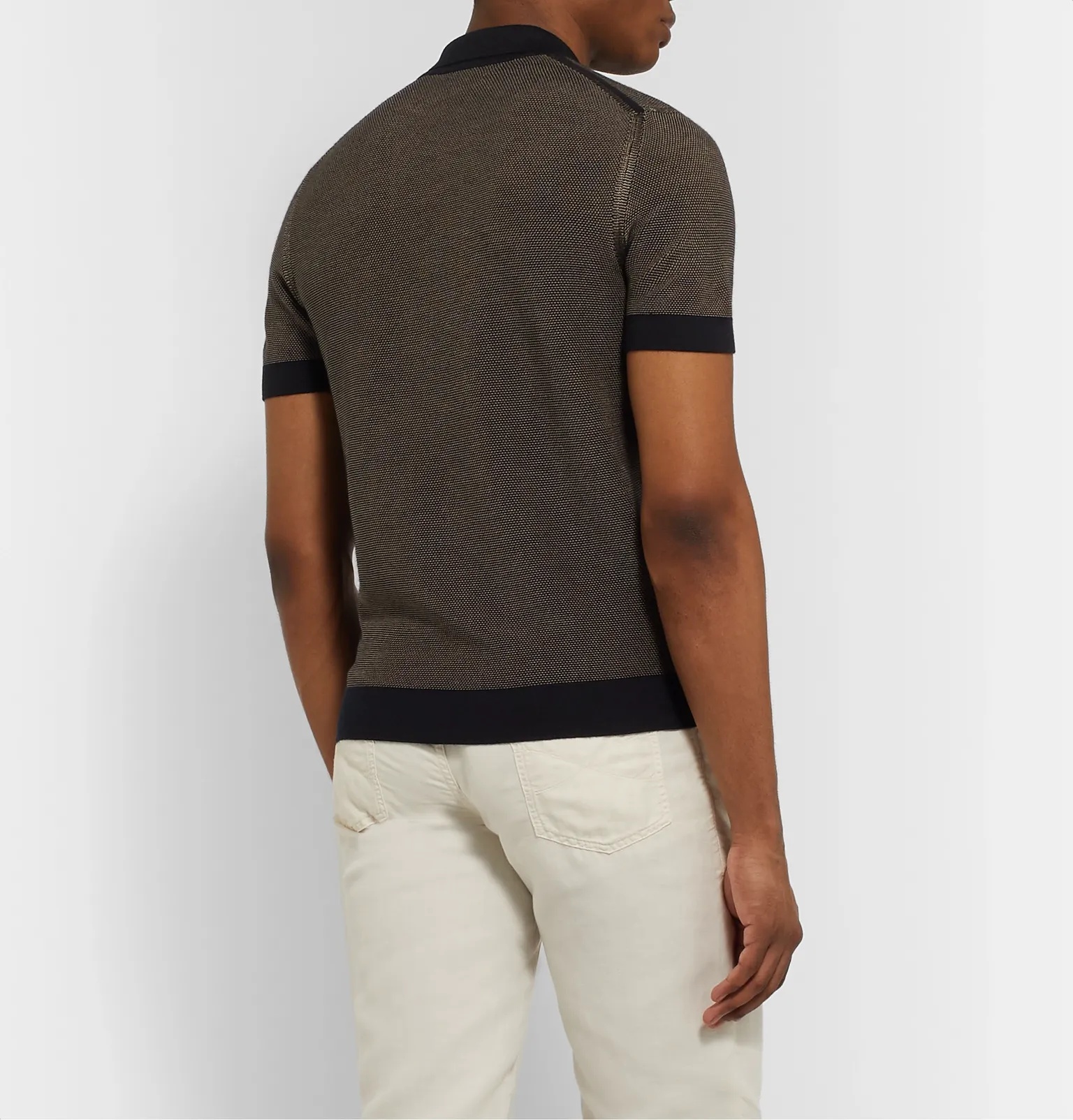 Textured Silk and Cashmere-Blend Polo Shirt - 5