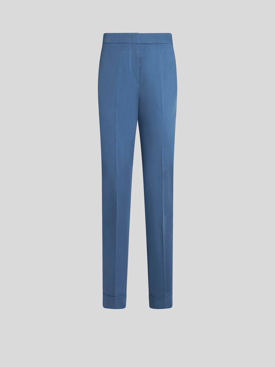 CROPPED STRETCH COTTON TROUSERS - 1