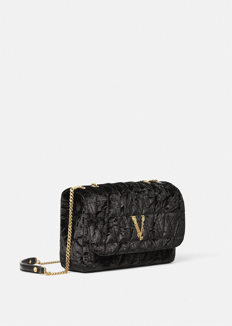 VERSACE Virtus Velvet Shoulder Bag outlook