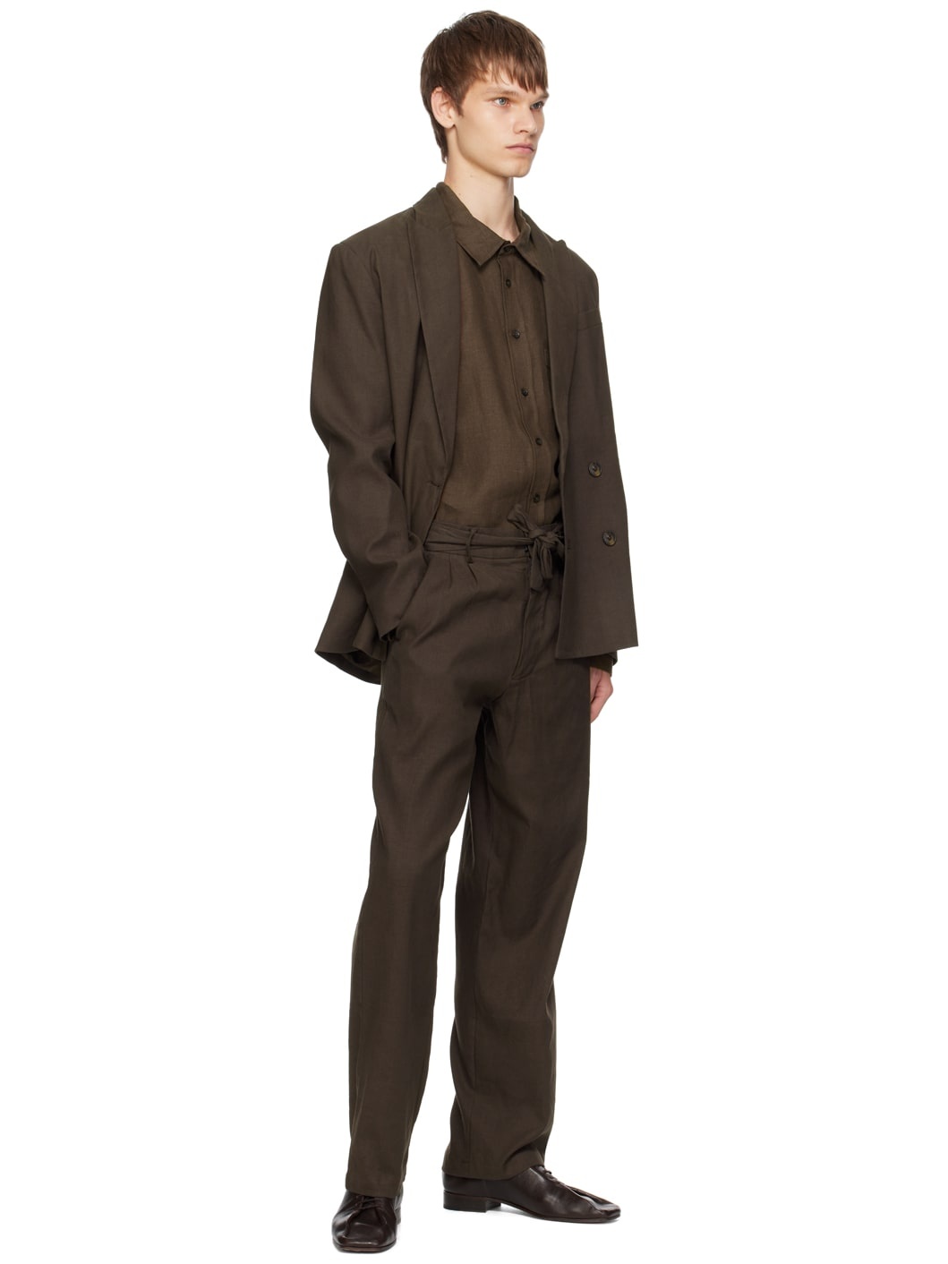 Brown Tailored Trousers - 4