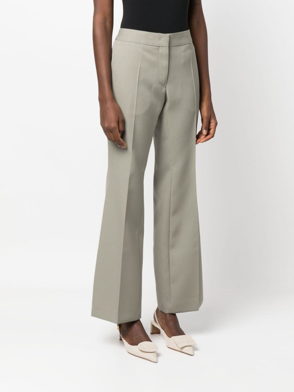 wide-leg wool tailored trousers - 3