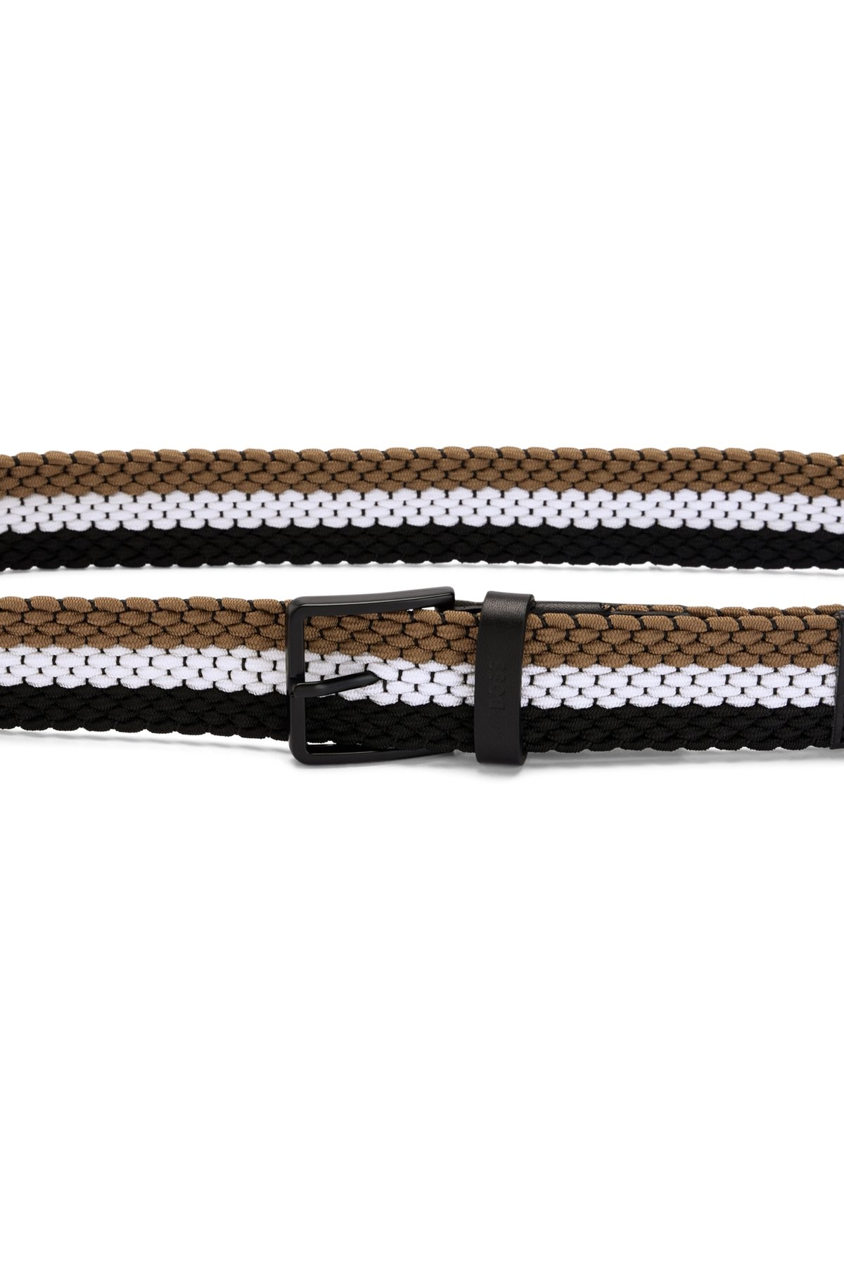 WOVEN BELT WITH LEATHER TRIMS AND CONTRASTING COLOR DETAIL - 5
