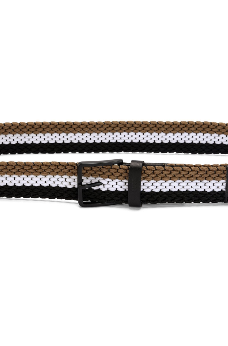 WOVEN BELT WITH LEATHER TRIMS AND CONTRASTING COLOR DETAIL 5