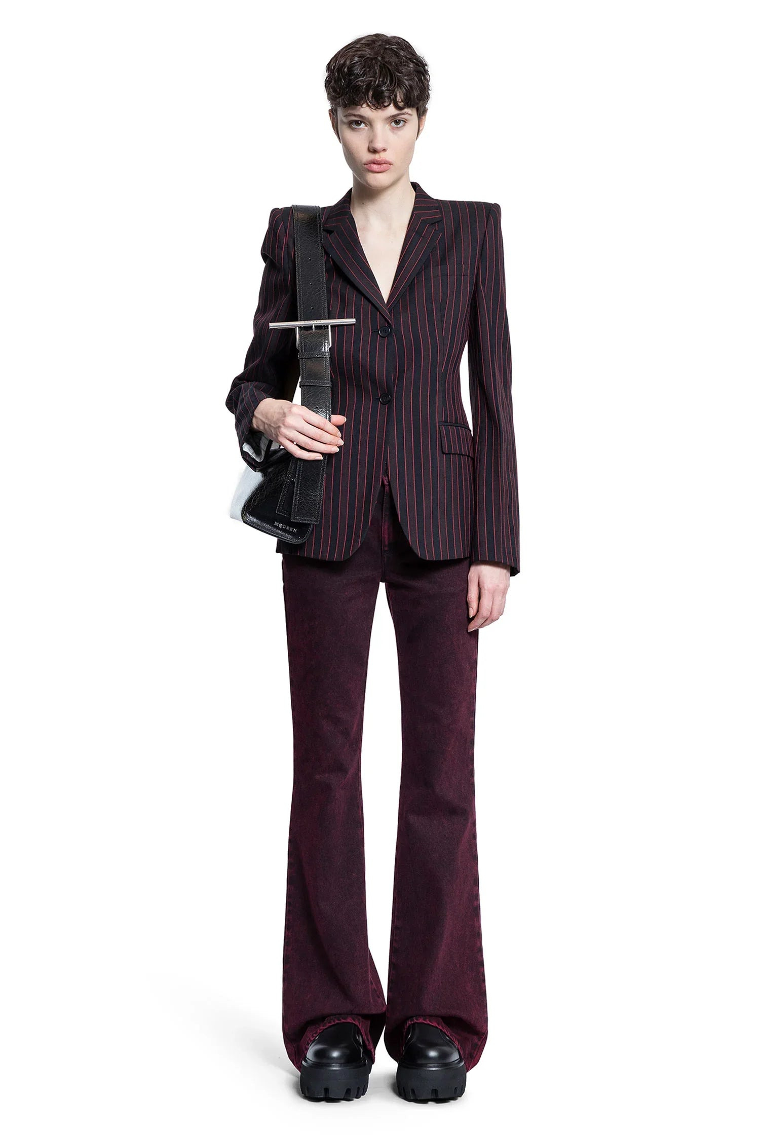 Pinstripe-Single-Breasted-Blazer - 4