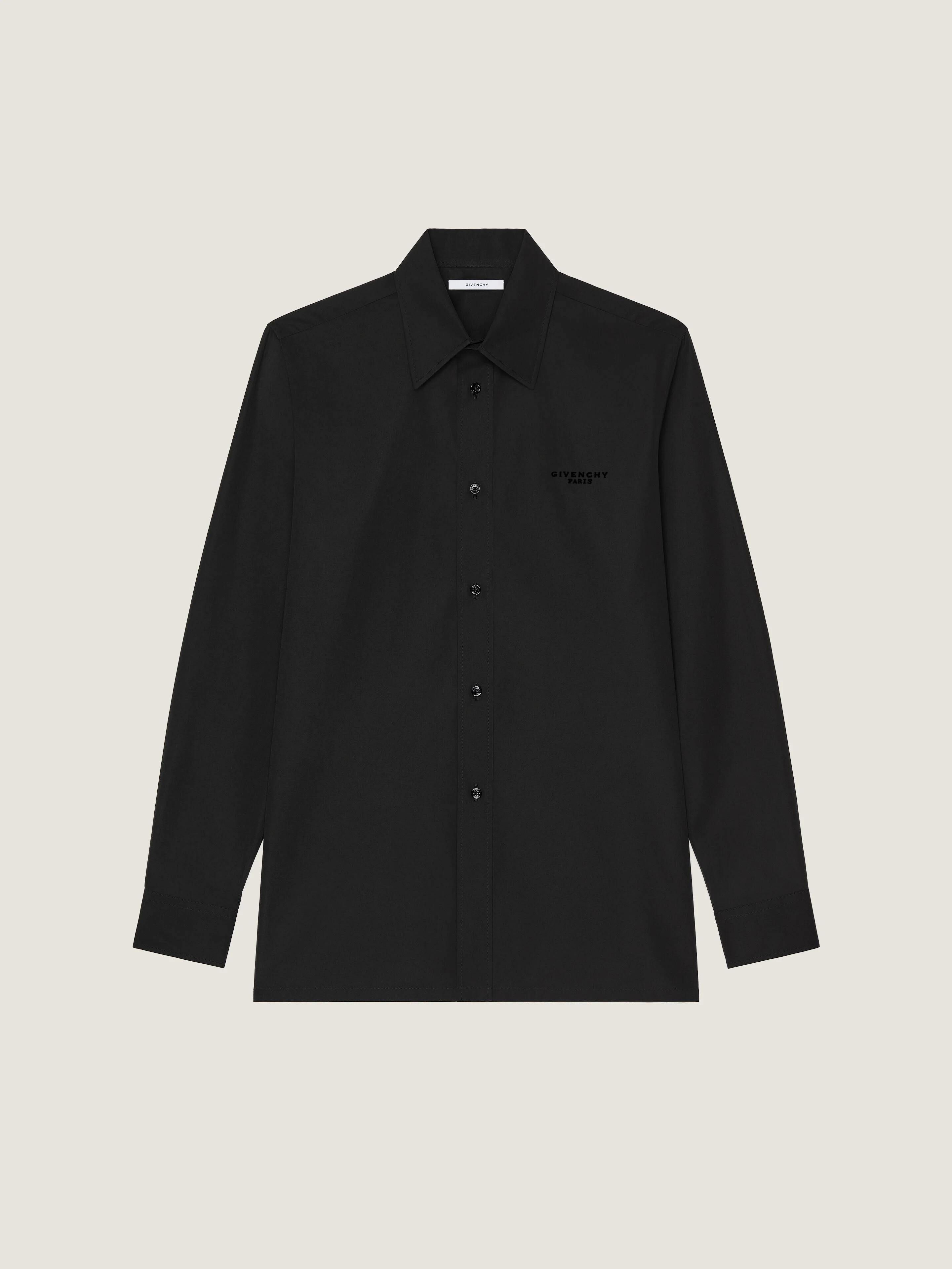 SHIRT IN POPLIN WITH GIVENCHY PARIS EMBROIDERY - 1