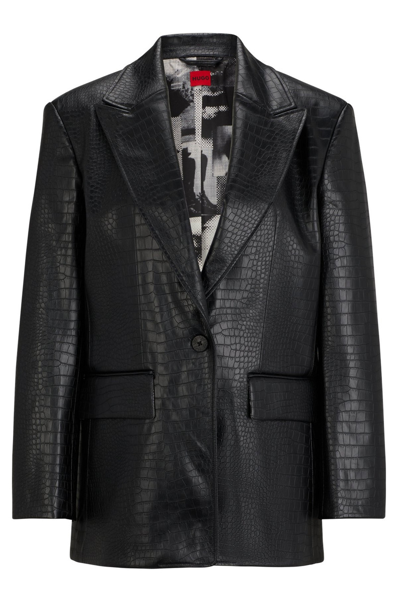 OVERSIZE-FIT JACKET IN FAUX LEATHER WITH SNAKE PRINT 1