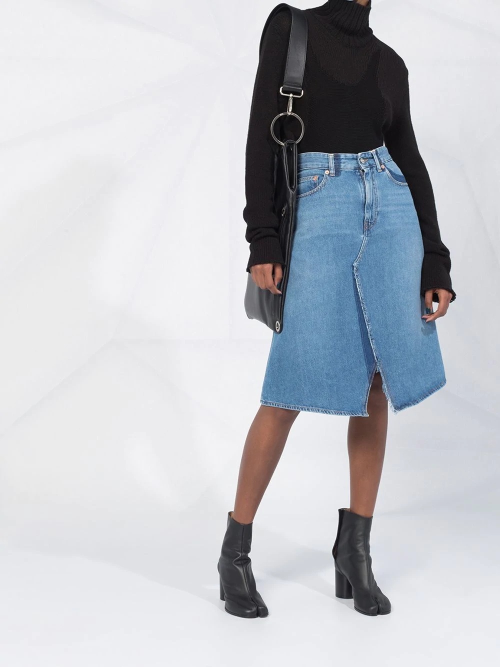 A-line denim midi skirt - 2