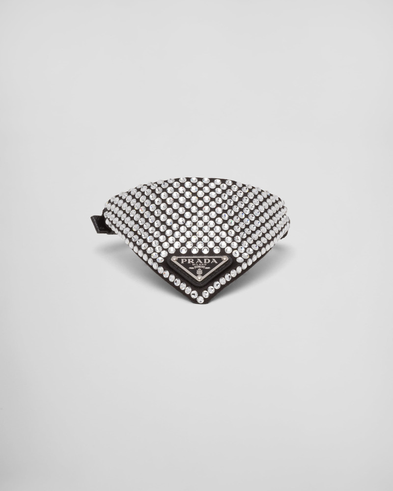 Crystal-studded satin pet collar 1