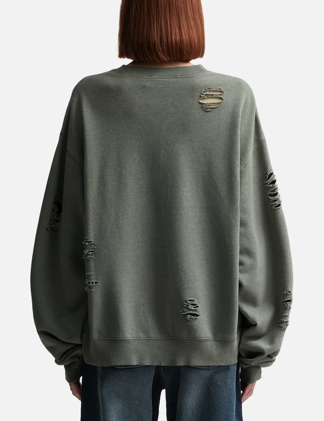 LOGO PRINT DISTRESSED SWEATER - 3