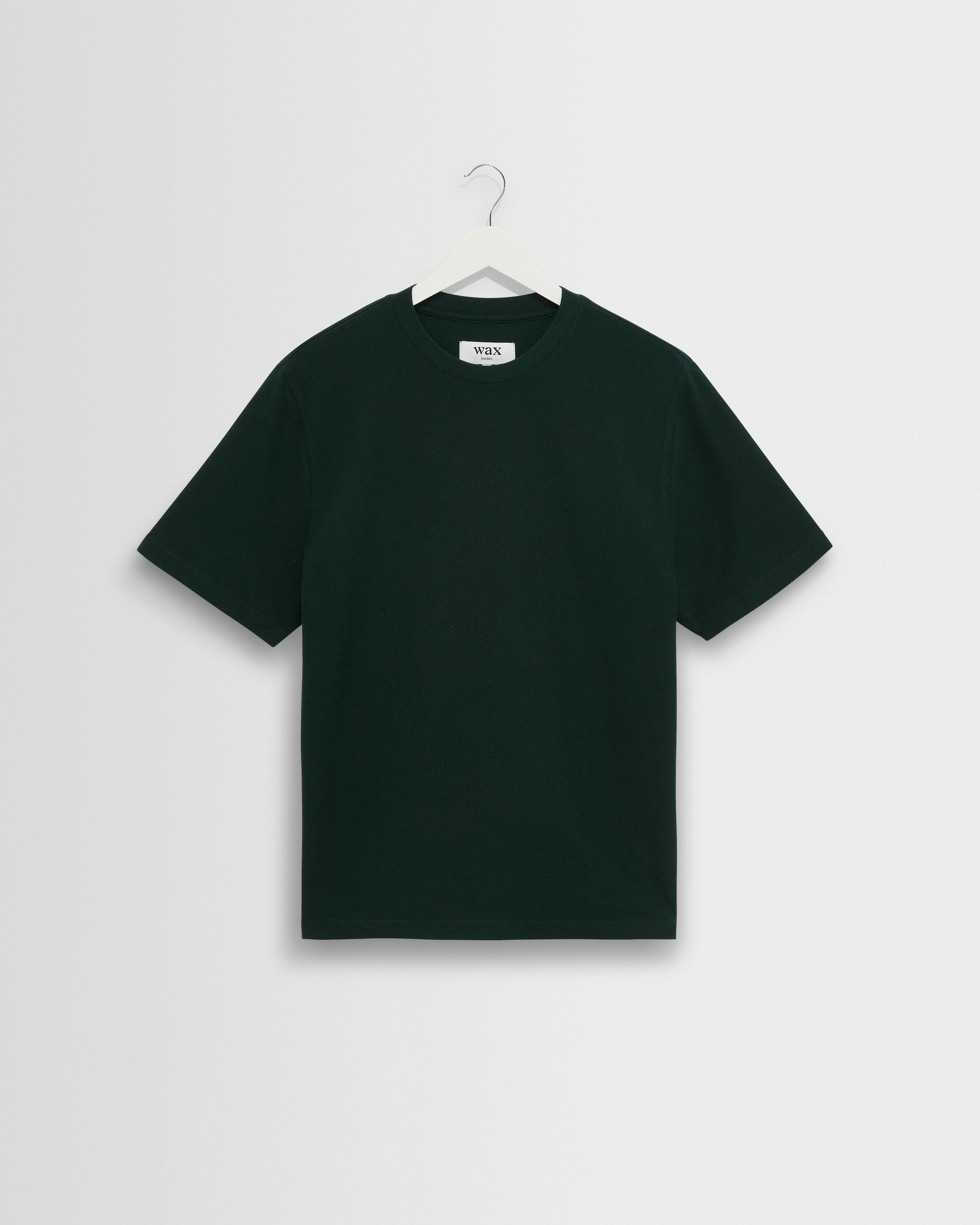 Dean - Bottle Green Textured Organic Cotton T-Shirt - 1